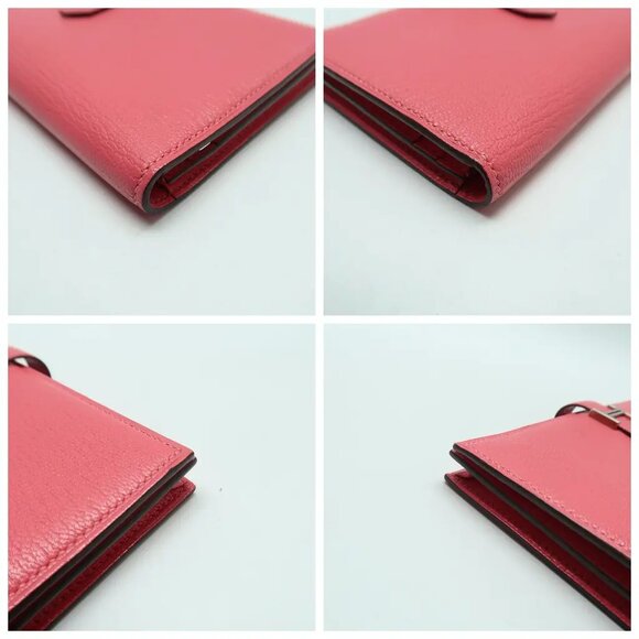 HERMES Bearn Pink Leather Wallet 900-041725 - Picture 7 of 12